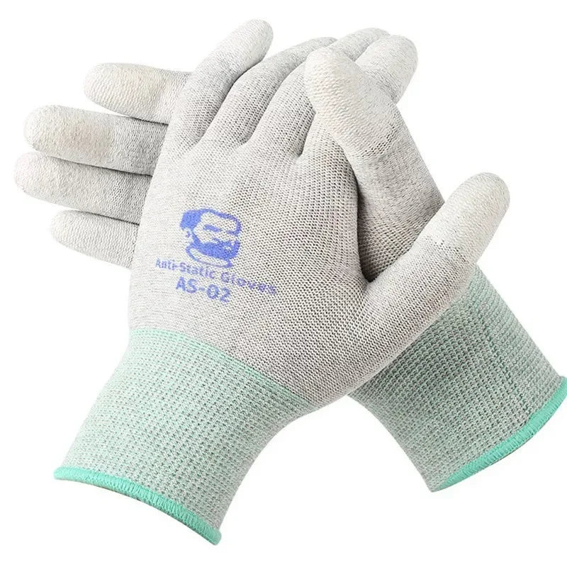 MECHANIC AS02 Anti-static Carbon Fiber Gloves &ndash; Protective PU Coating for Electronics Repair