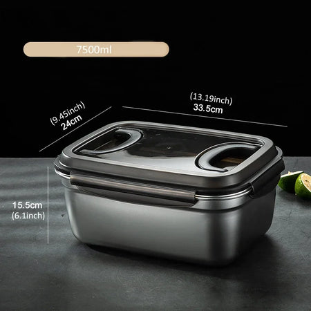 304 Stainless Steel Versatile Bento Box - Multiple Sizes Available 7500ml