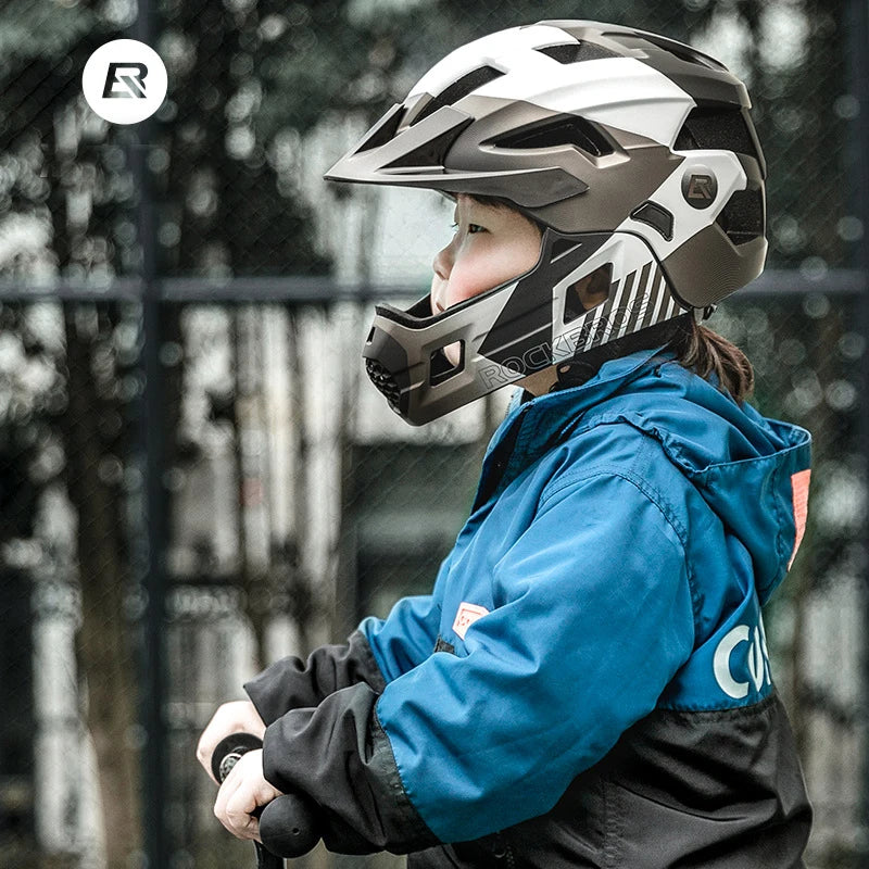 ROCKBROS Kids Detachable Full Face Helmet for Cycling and Skating