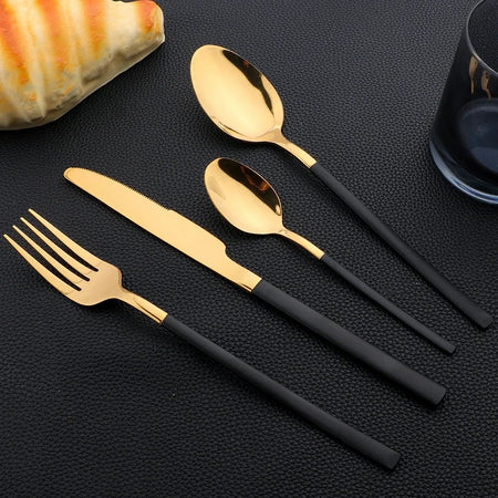 24Pcs Stainless Steel Cutlery Set &ndash; Eco-Friendly Dinnerware for Six