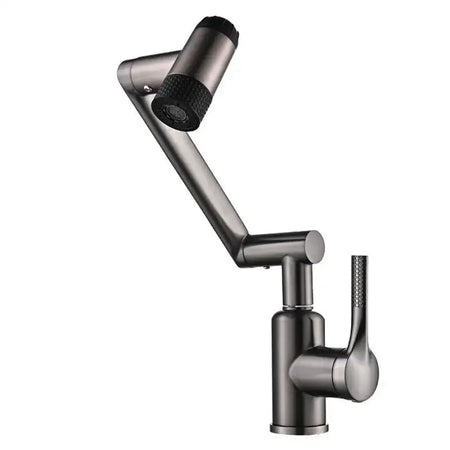 4 Modes Basin Faucet &ndash; Desk Mounted Hot Cold Rotation metal grey / CHINA / include 60cm hose