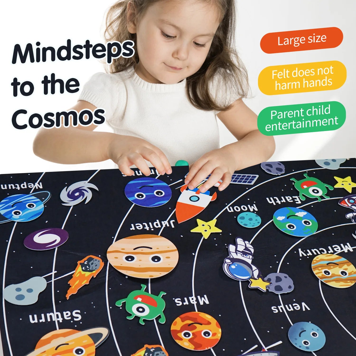 Montessori Space Educational Toy &ndash; Solar System Felt Board