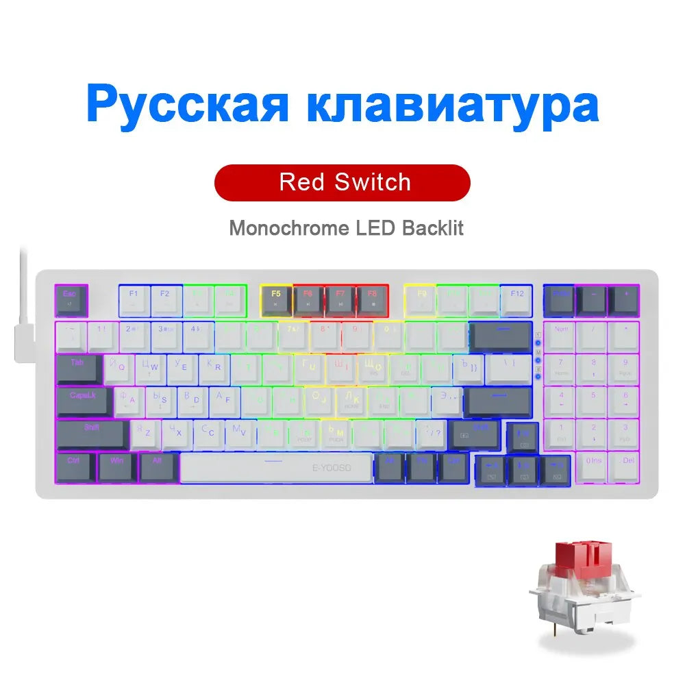 E-YOOSO Z94 USB Mechanical Keyboard - Monochrome Backlit Z94-WG-RU