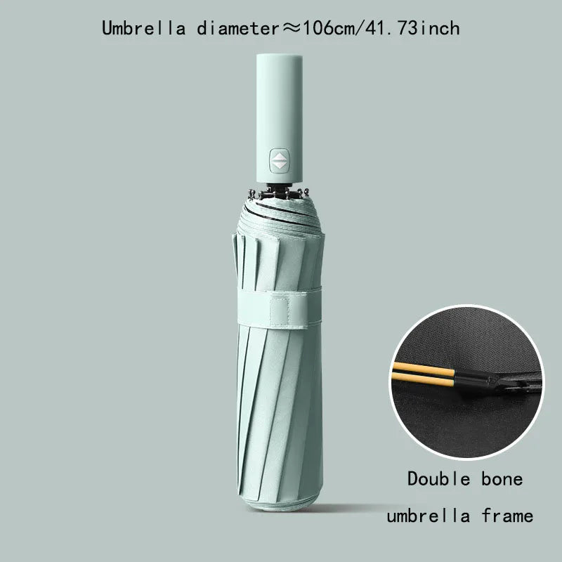Reinforced 24-Bone Umbrella &ndash; Strong and Durable Wind-Resistant Design light green