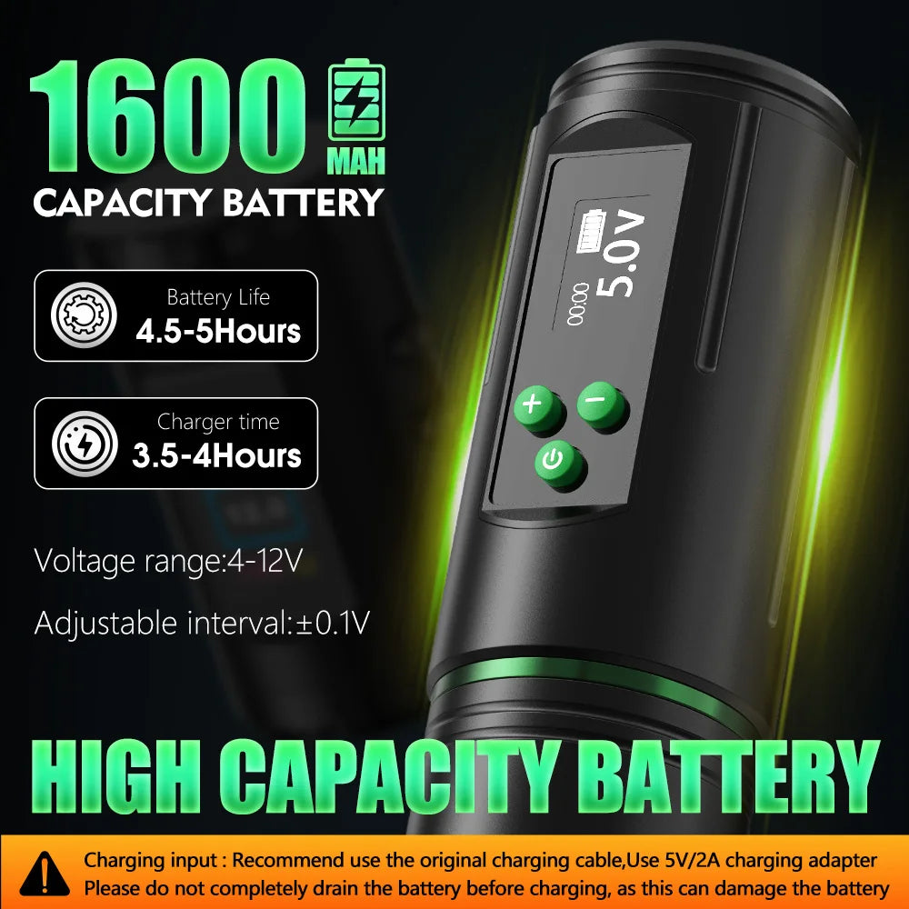 Tattoo Machine T-Rex Wireless &ndash; LED Display 1600mAh Power