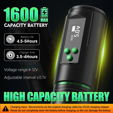 Tattoo Machine T-Rex Wireless &ndash; LED Display 1600mAh Power