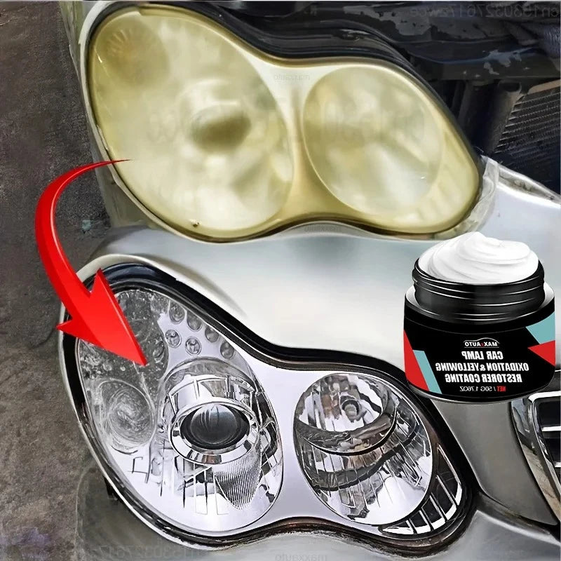 Car Headlight Restoration Kit - Polish &amp; UV Shield for Clear Lens