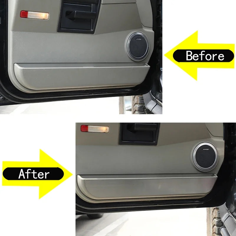 Rostfritt stål silver dörr anti-sparkpanel H2 2003 2007