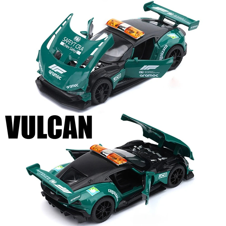 1:32 Mașină de colecție Safety Car DB12 cu retragere, caroserie din metal, anvelope din cauciuc