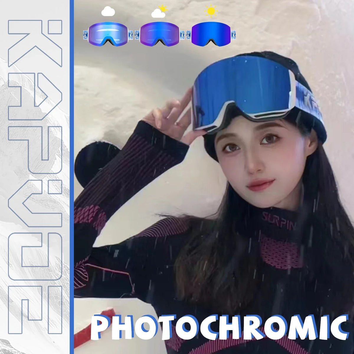 Kapvoe Photochromic Ski Goggles &ndash; Magnetic Anti-Fog Lenses