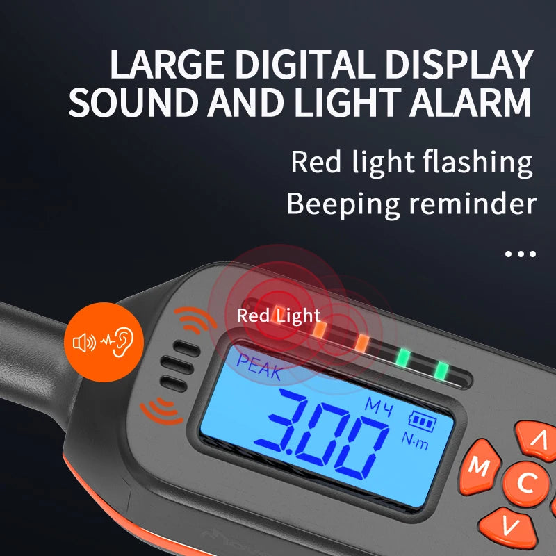 MOVECRAB Digital Torque Wrench 1.5-340N.m &ndash; High Precision with Buzzer and LED Notification
