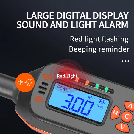 MOVECRAB Digital Torque Wrench 1.5-340N.m &ndash; High Precision with Buzzer and LED Notification