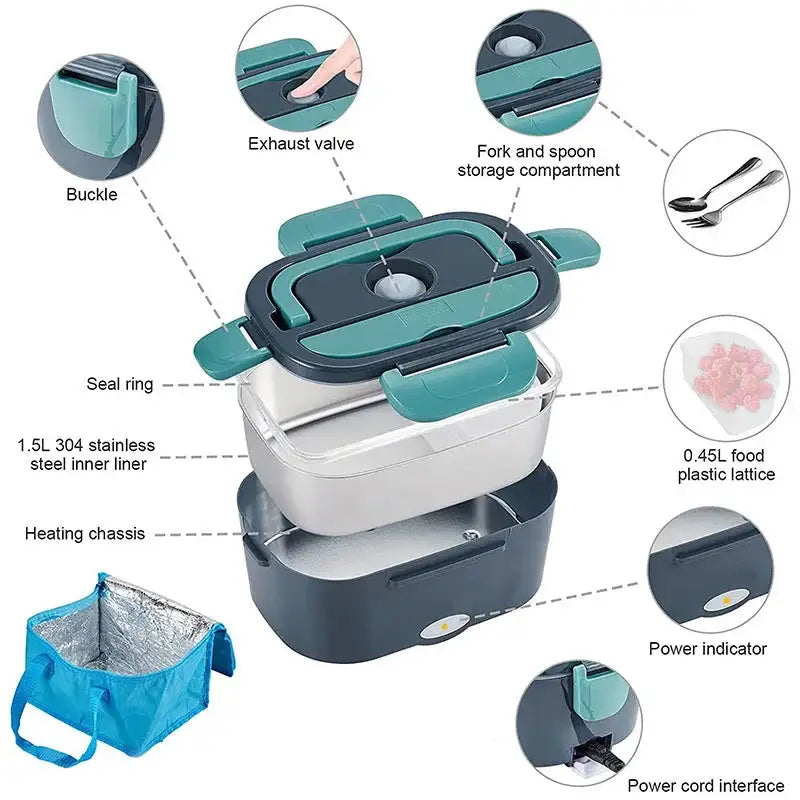 Betuyoo 2-in-1 Electric Lunch Box &ndash; Leak-Proof Warmer
