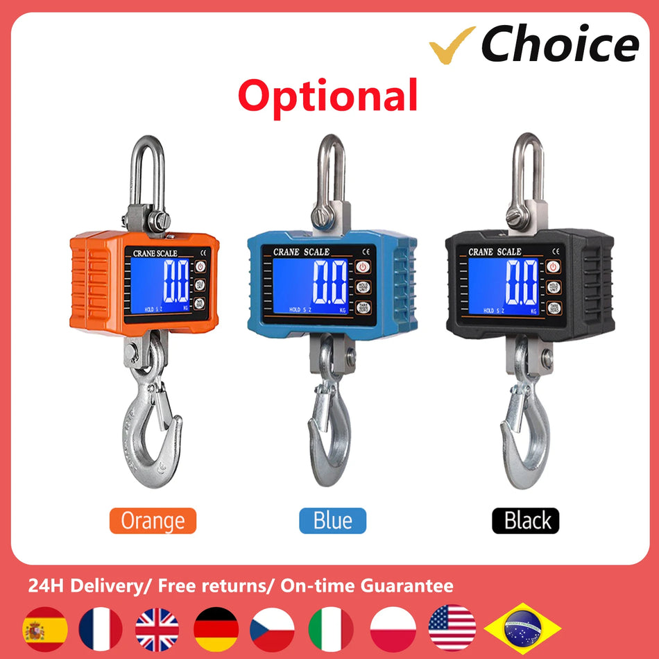 Digital Hanging Scale 1000kg Crane Scale &ndash; LCD Backlight