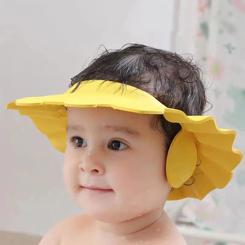 🟠 77HD Baby Shower Cap Bathing Cap Baby Bath for Head Cap Visor for Washing Hair Adjustable Safe Shampoo Shower Bathing for Bath