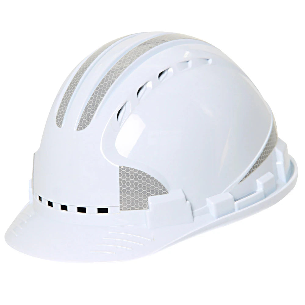 AQM6602WH3 - Breathable Reflective Safety Helmet for Work White