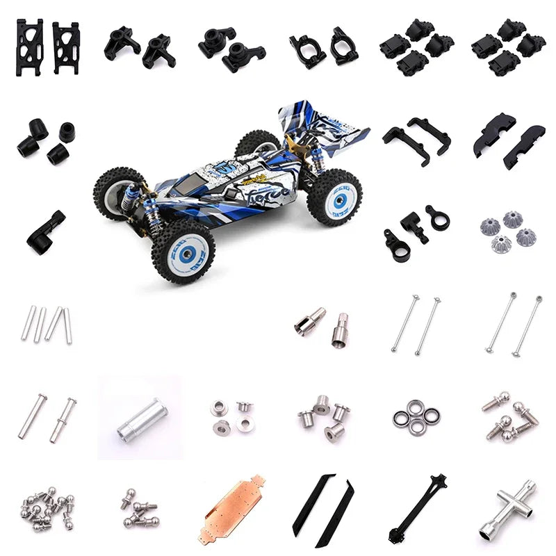 Asamblare a roții de jos din metal și a osului de câine pentru WLtoys 124016/124017