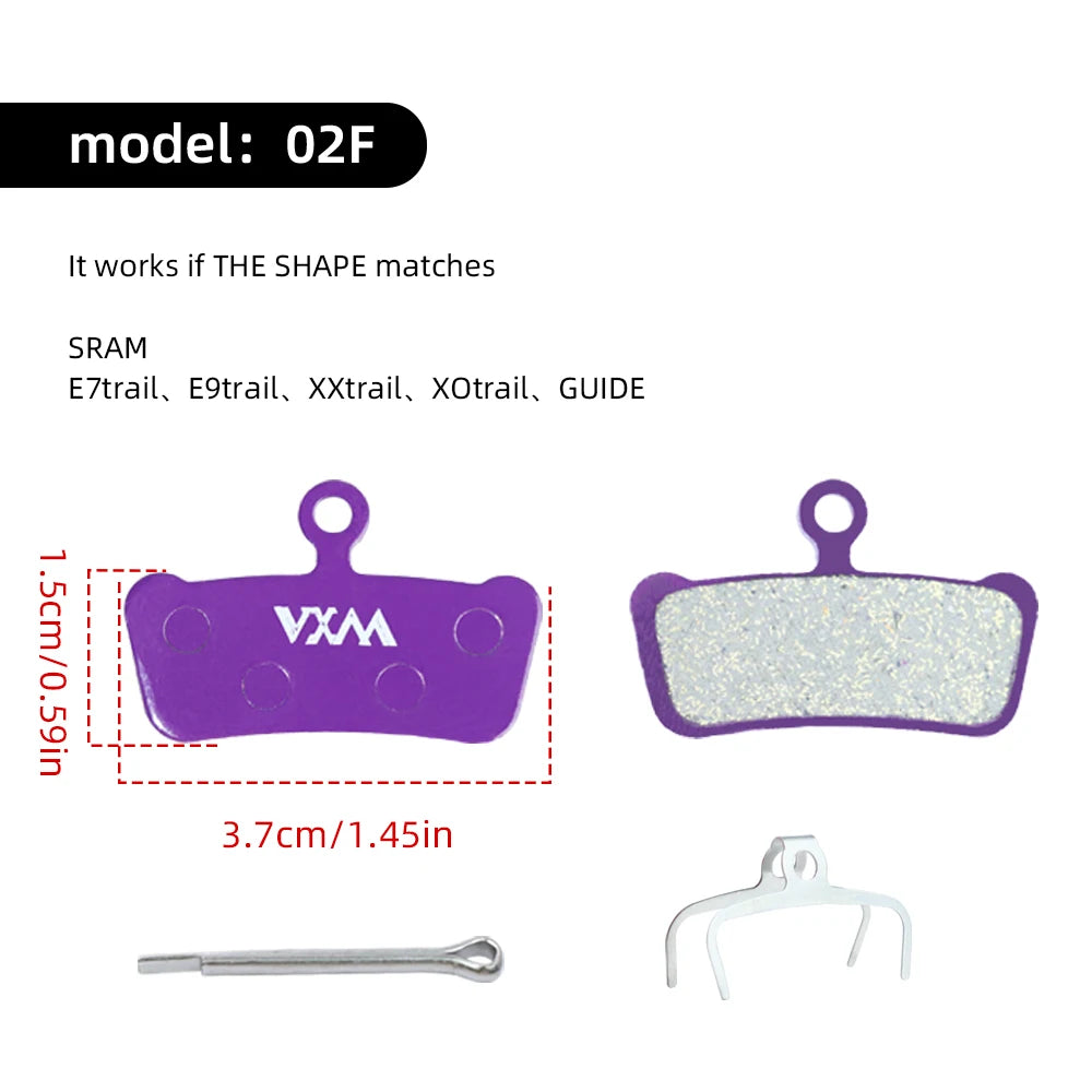 VXM Purple Polymetallic Disc Pad For Shimano B01S &ndash; Durable Purple 02F
