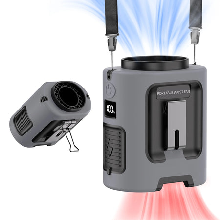 Outdoor Portable Waist Fan &ndash; Strong Airflow and LED Lighting