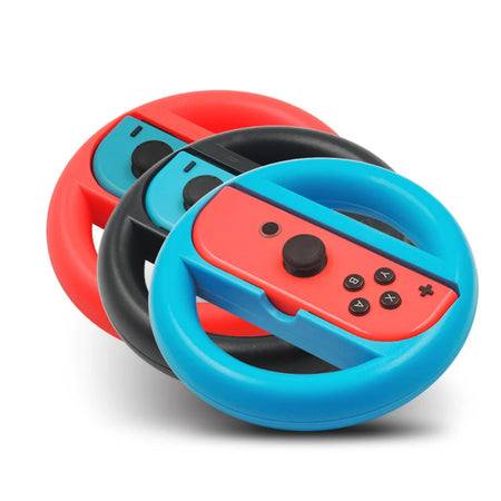 2pcs Racing Steering Wheel for Nintendo Switch Joy-Con Controllers - Enhance Your Gaming Experience Red and blue suit