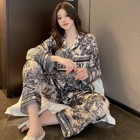Ice Silk Pajamas Set for Women - Luxury Homewear | Spring Collection