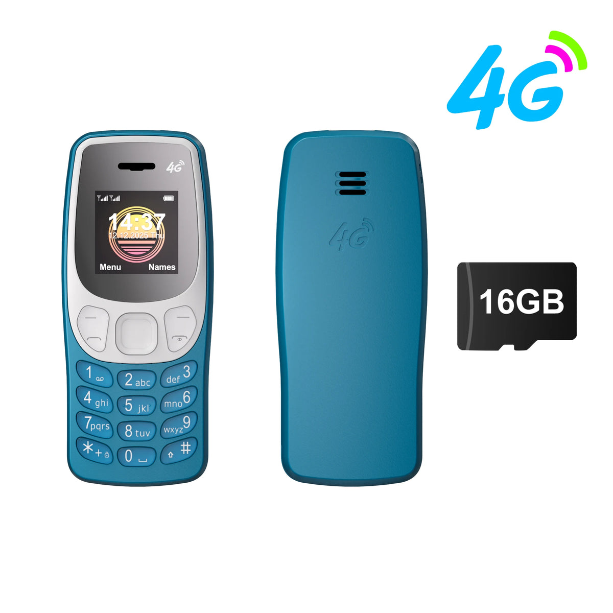 SERVO BM80 LTE 4G Mini Mobile Phone &ndash; Dual SIM Standby blue N 16GB TF card