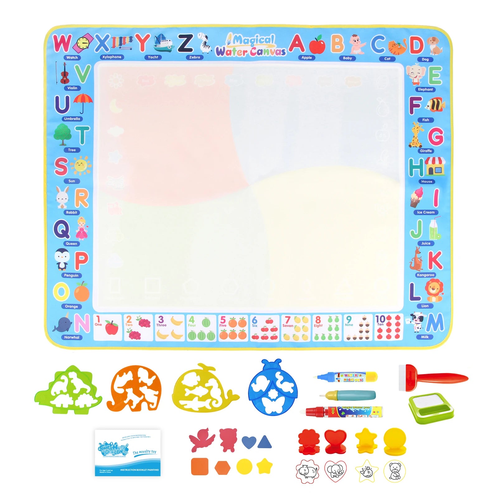 Coolplay Water Doodle Mat &ndash; Reusable Magic Pens for Creative Learning A 100x80cm