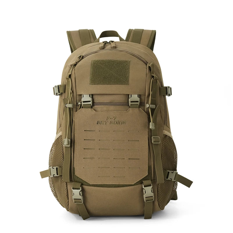 Tactical Camping Backpack &ndash; Molle System For Outdoor Use Khaki