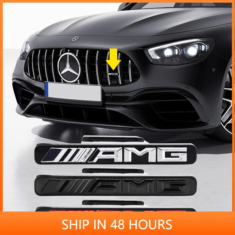 Premium Car Hood Grill Emblem Badge for Mercedes Benz AMG Models - Fits GLA, GLC, GLE, GLS, GT, A, C, E, G Class &amp; More
