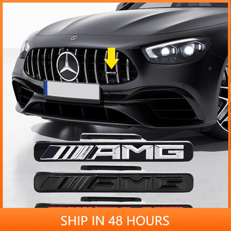 Premium Car Hood Grill Emblem Badge for Mercedes Benz AMG Models - Fits GLA, GLC, GLE, GLS, GT, A, C, E, G Class &amp; More