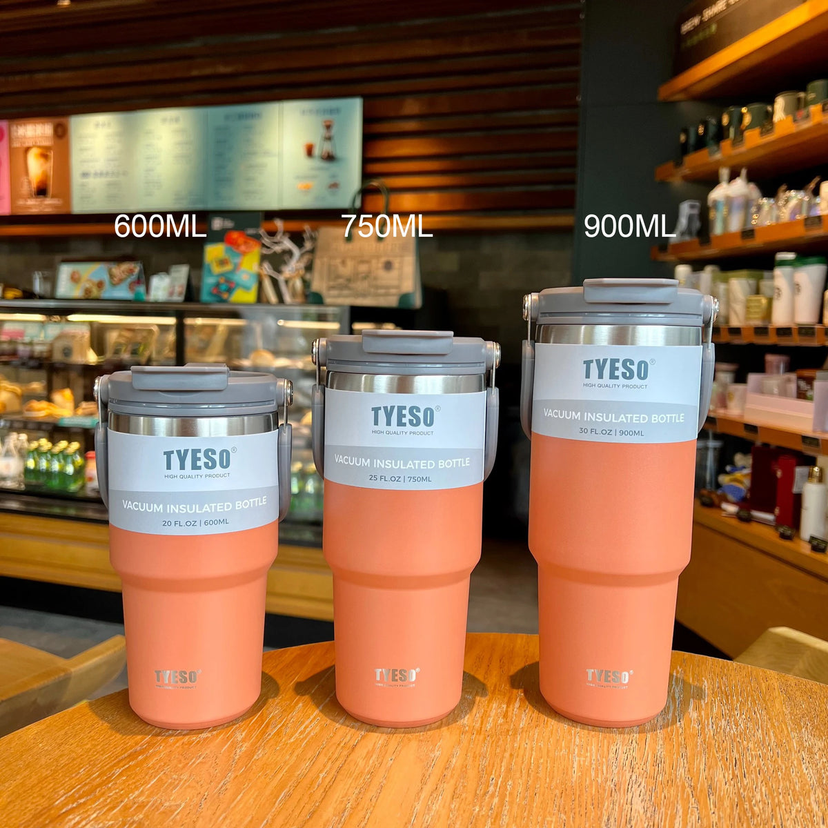 Tyeso Stainless Steel Thermos Bottle &ndash; Vacuum Flask Orange-1pcs / 600ML