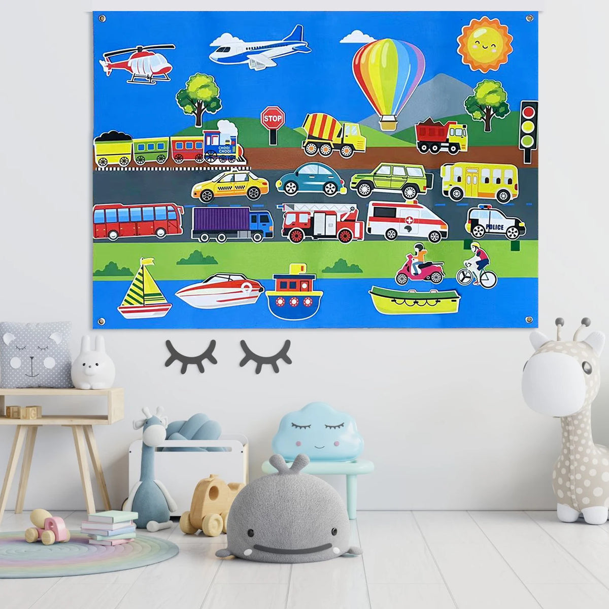 City Train &amp; Traffic Felt Storyboard Set &ndash; Interactive Kit