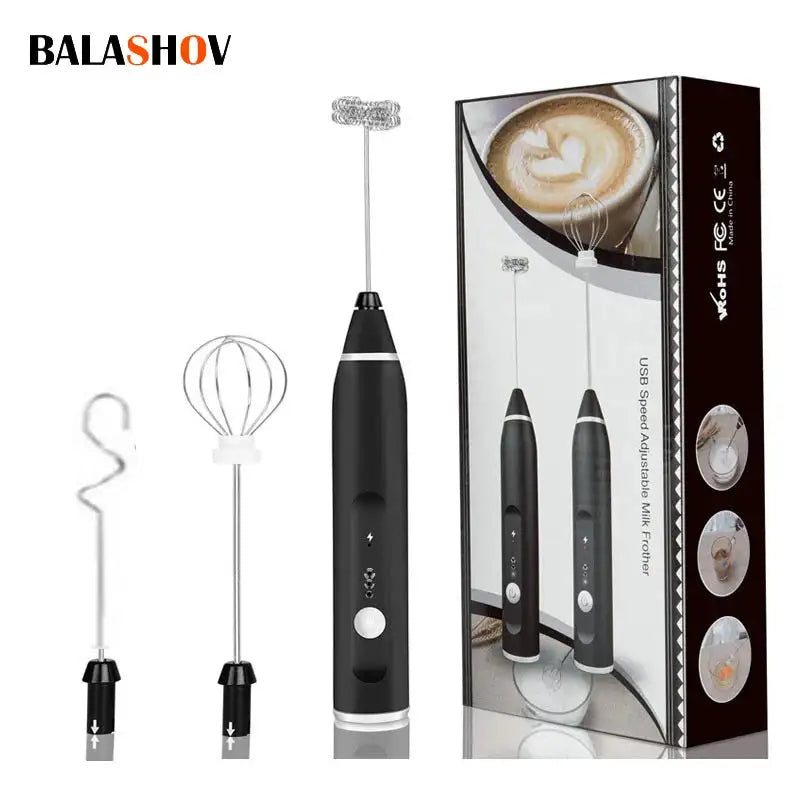 Wireless USB Milk Frother Handheld Mixer For Cappuccino