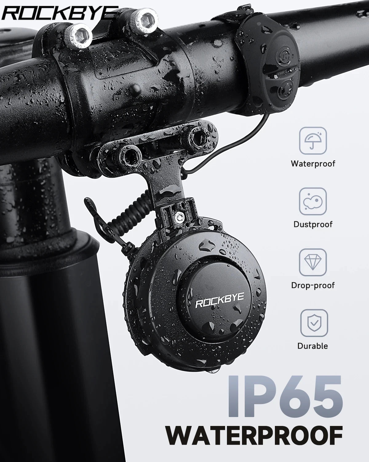 Rockbye Waterproof Adjustable Loud Horn for Bicycles and Scooters