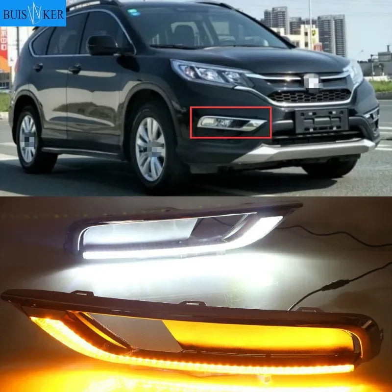 12V ABS LED DRL voor Honda CRV 2015 2016 Gele Signaal Lamp
