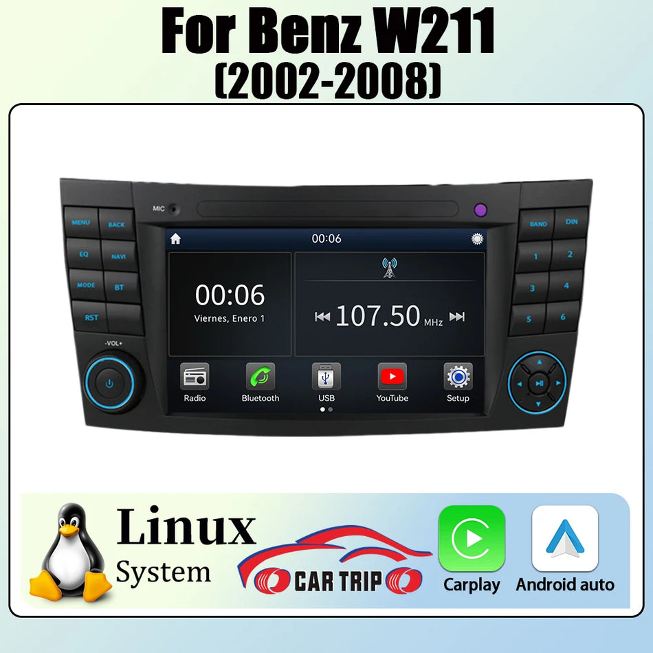 7-инчов 2DIN Android плейър за Mercedes Benz W211 W219