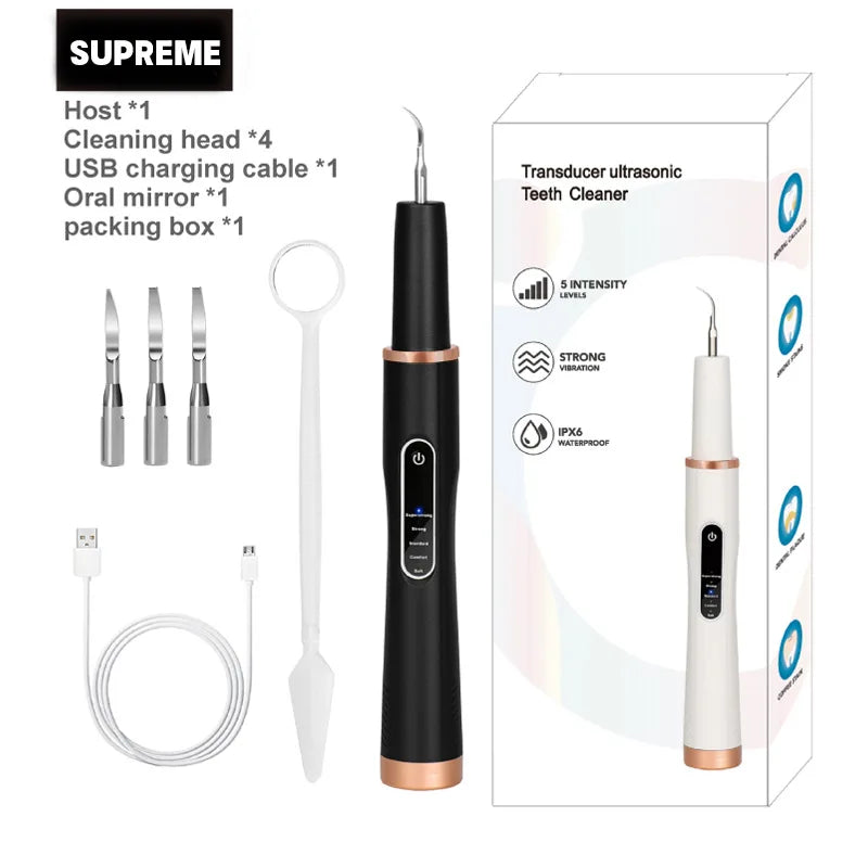 Dental Scaler Ultrasonic Tooth Cleaner &ndash; Advanced Sonic Plaque Removal Black