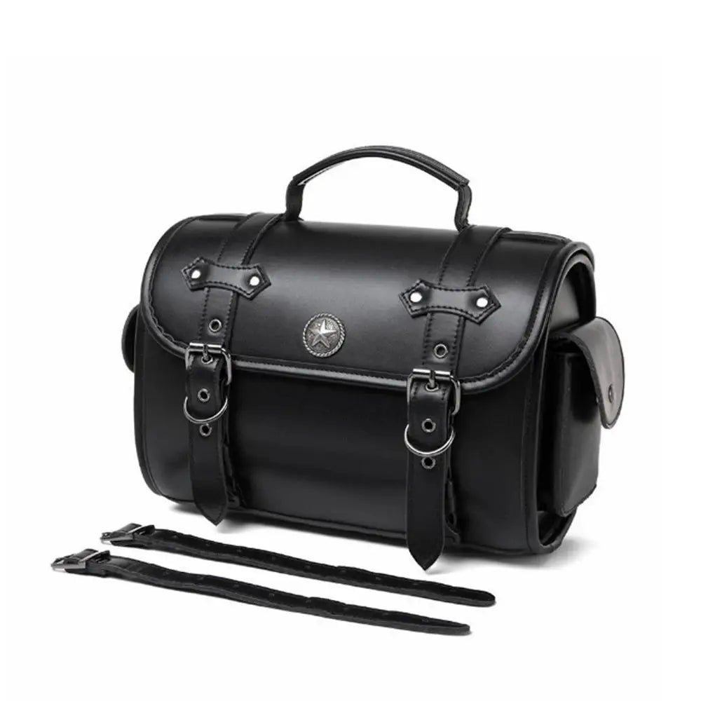 Motorcycle Bag Saddlebags PU Leather Front Fork Tail Saddle Bag Luggage For Harley Chopper Bobber Cruiser Sportster XL 883 1200 by InterCyprus Trading Ltd