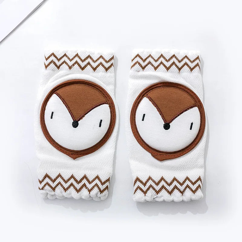 Cartoon Baby Knee Pads Mesh Cushion &ndash; Anti Slip Comfort Deep Coffee Fox / 0-3 years