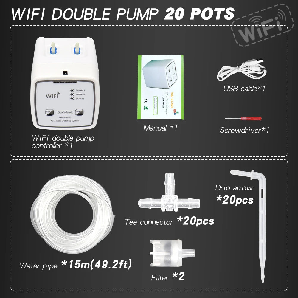 Smart WIFI Automatic Drip Irrigation System with Dual Pumps