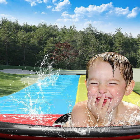 Outdoor Garden Racing Double Water Slide Mat &ndash; Endless Summer Fun