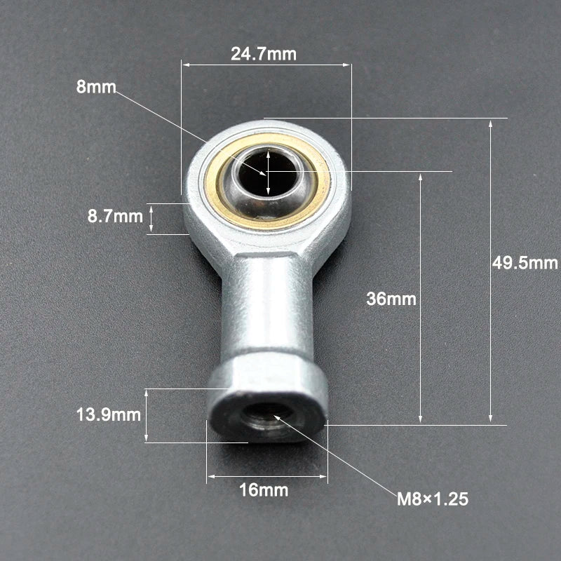 Rod End Bearing 5mm 6mm 8mm 10mm - Self Lubricating Joint Female 8mm / CHINA / Left Thread