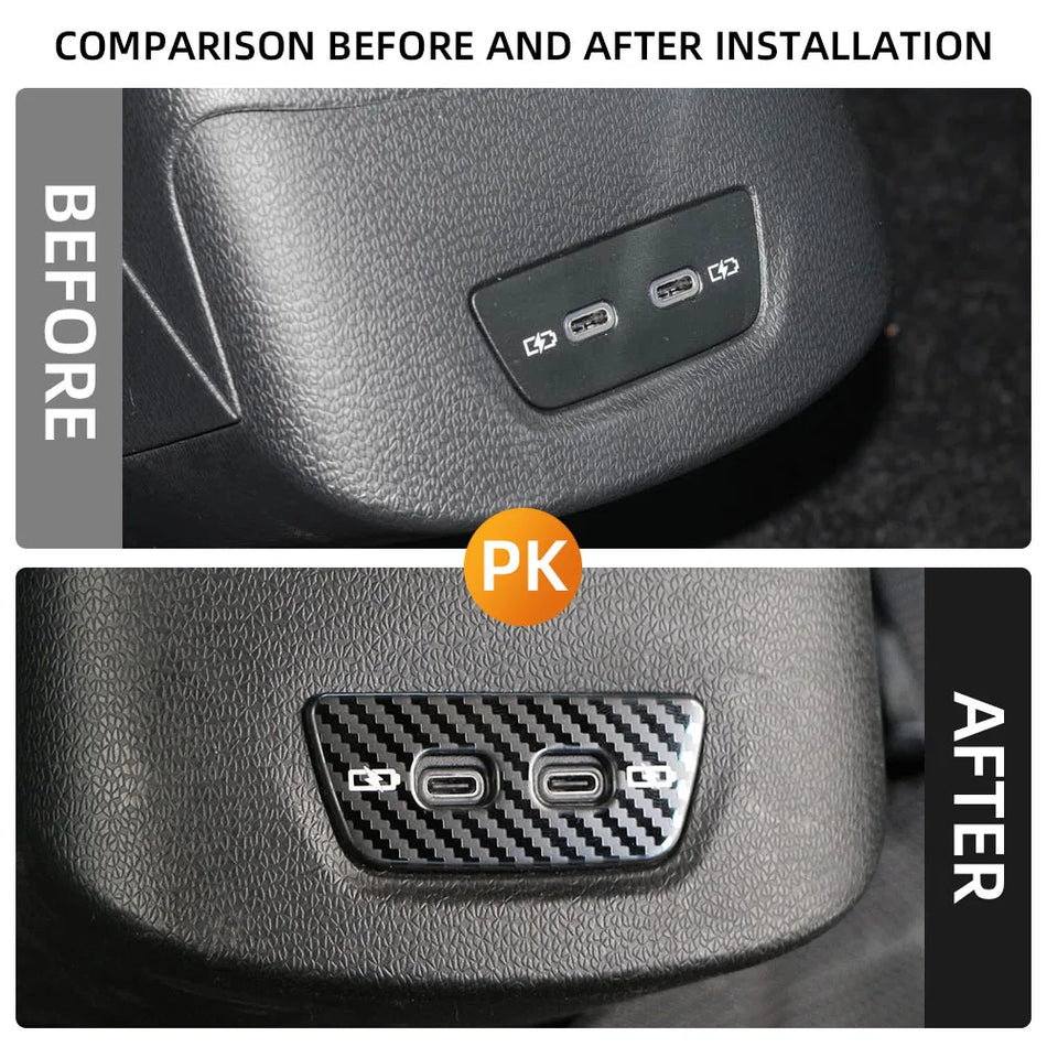 Copertura Pannello Porta USB Posteriore Volkswagen ID.3, Rifinitura Interna in Acciaio Inossidabile