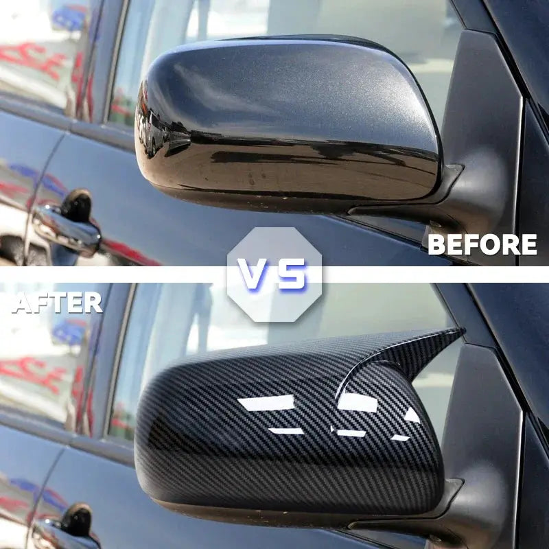 Car Rear View Mirror Covers ABS Carbon Fiber Gloss Black for Toyota Corolla 2007-2013 Vios Yaris Sedan P90 2008-2013 by InterCyprus Trading Ltd