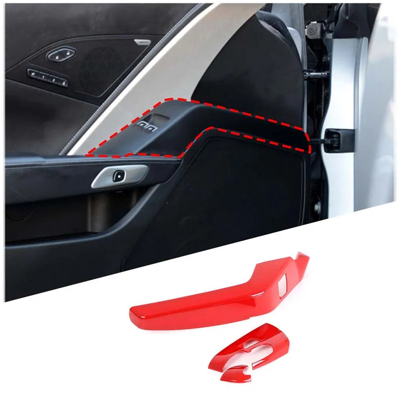 3Pcs Pegatina Elevadora de Fibra de Carbono de Vidrio ABS para Corvette C7