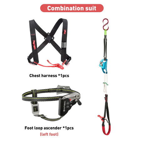 Xinda Outdoor Rock Climbing Ascender - Adjustable Foot Loop combination