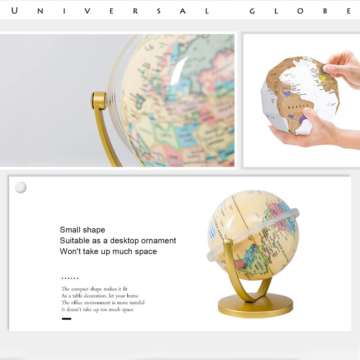 Mini World Map Globe English Edition &ndash; Rotating Globe