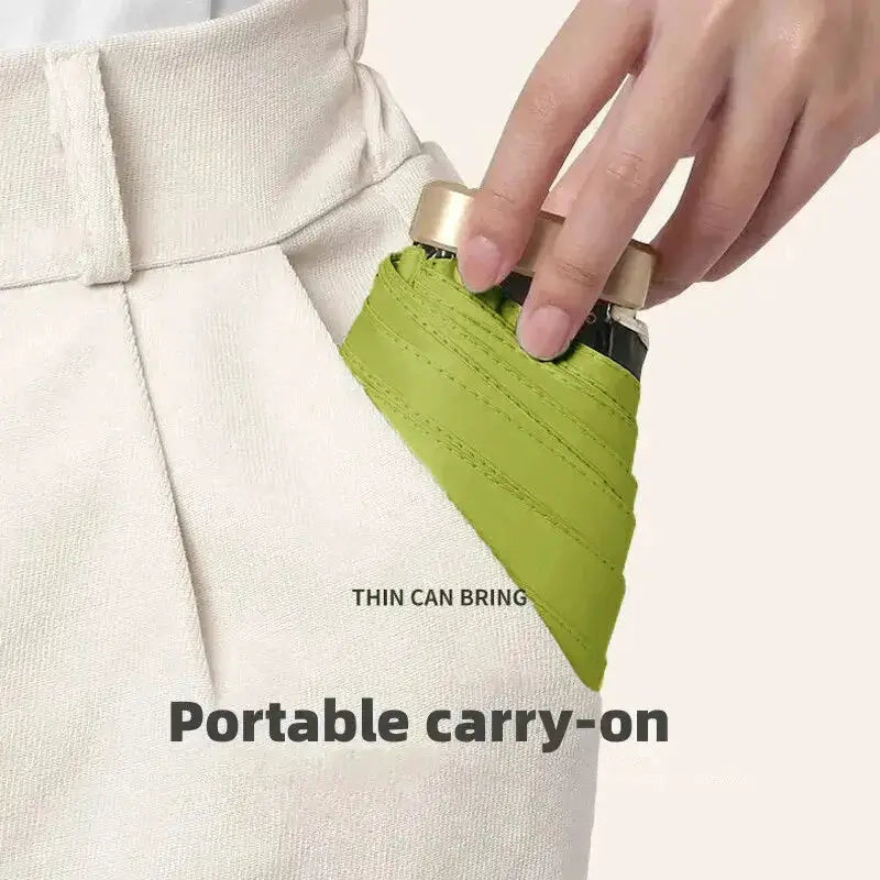 1Pc Mini Sun Umbrella Pocket Rain Umbrella Vinyl Folding UV Ultraviolet Protection Sun Shade Pocket Parasol Capsule by InterCyprus Trading Ltd