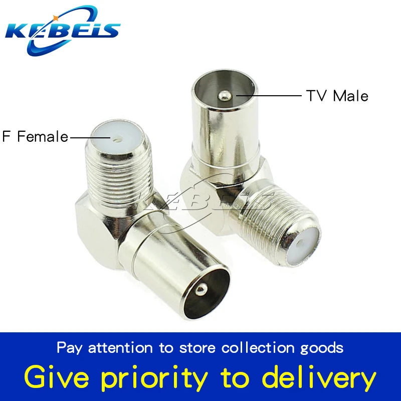 F Type to TV IEC Right Angle Adapter &ndash; Space-Saving Design