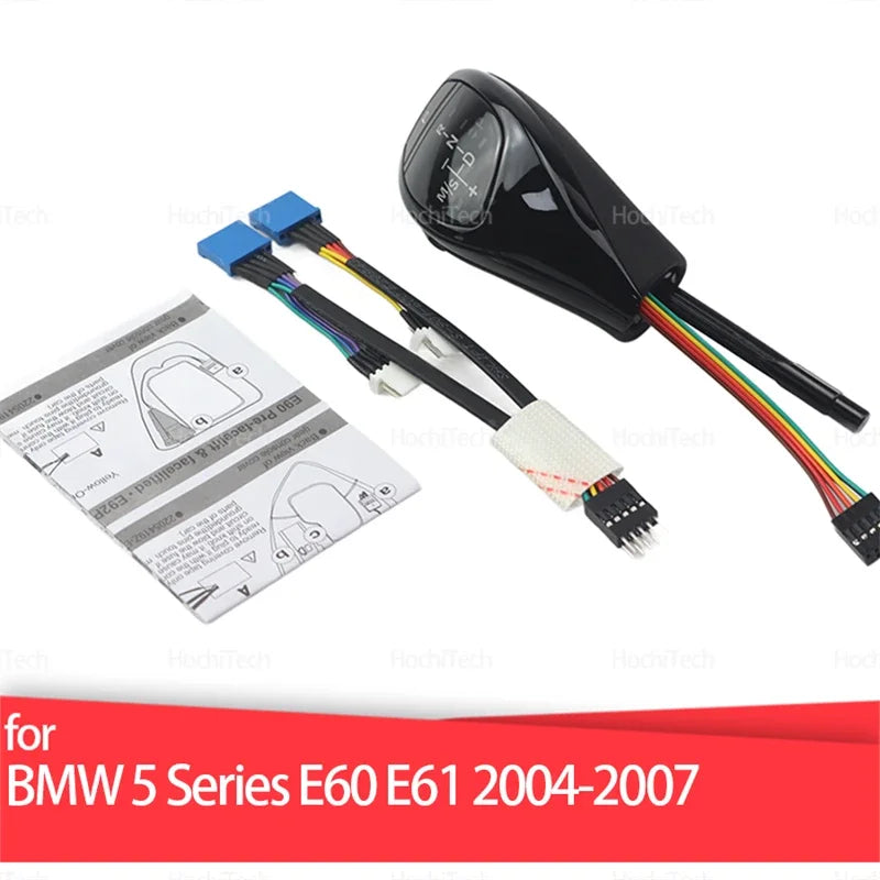Gangschaltknopf mit PU-Leder und LED für BMW 5er Reihe E60 E61 Vor-Facelift